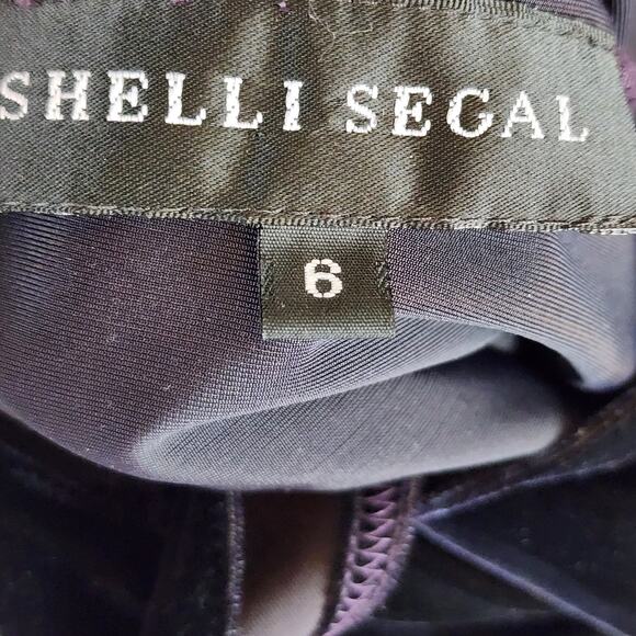 Shelli Segal Sleeveless Stretch Maxi Dress Size 6 Black/Purple Evening Formal - Picture 6 of 7